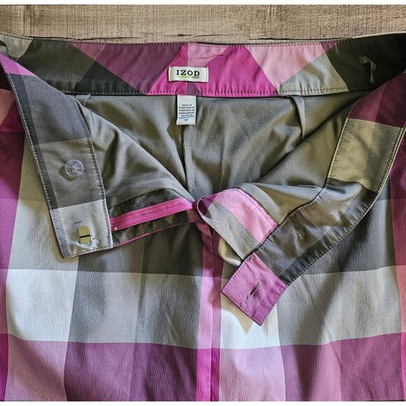 IZOD Golf Skort Plaid Shorts Skirt Lavender Pink Gray women's size 10 - Picture 4 of 6